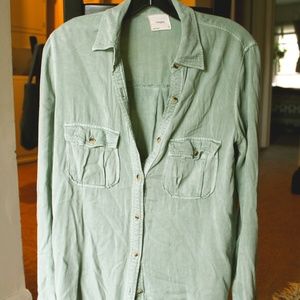 Never Worn Sage Green Boutique Button-Up